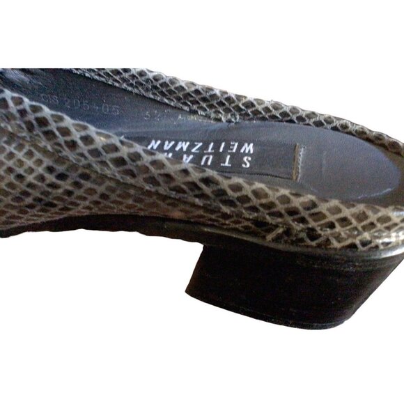 Stuart Weitzman Womens 6.5 AA  Shoes Alligator Slide Slip On Mule Heel Old Money - Picture 6 of 9